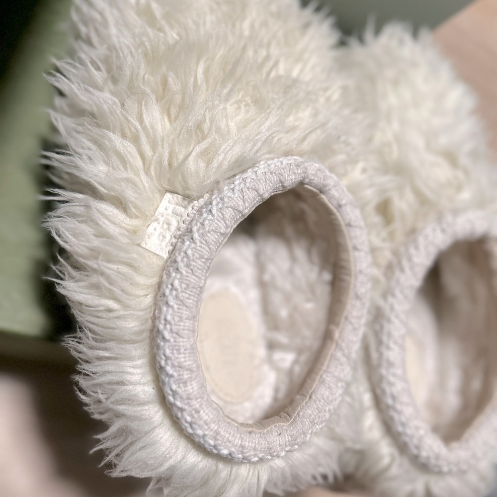 Ugg shag fur platform slide